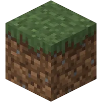 A decorative block of dirt with grass